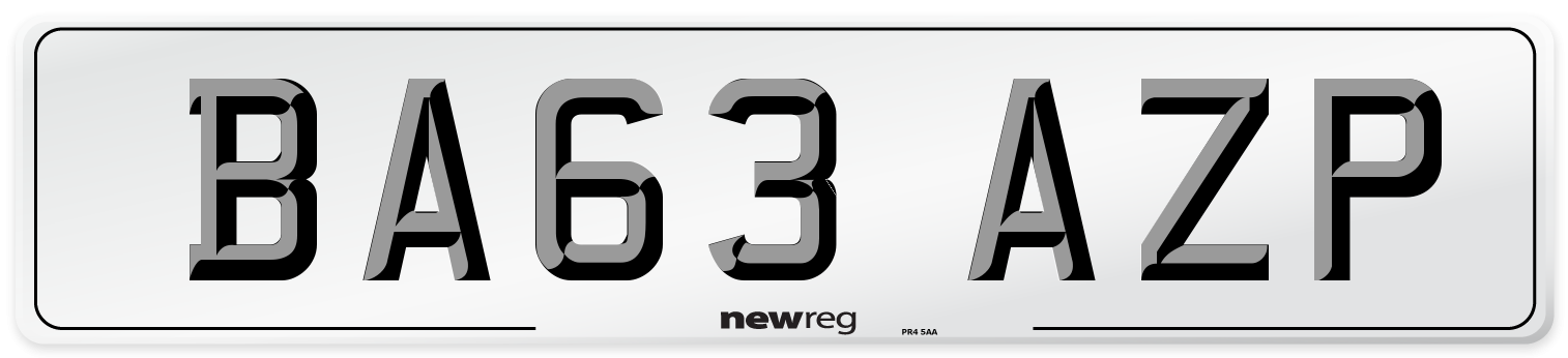 BA63 AZP Number Plate from New Reg